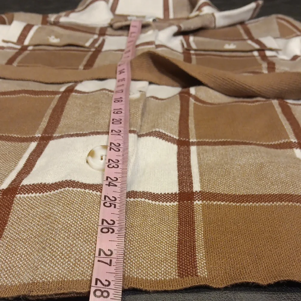 NWT Cupcakes & Cashmere Caramel Plaid Belted Shacket Coat Small
